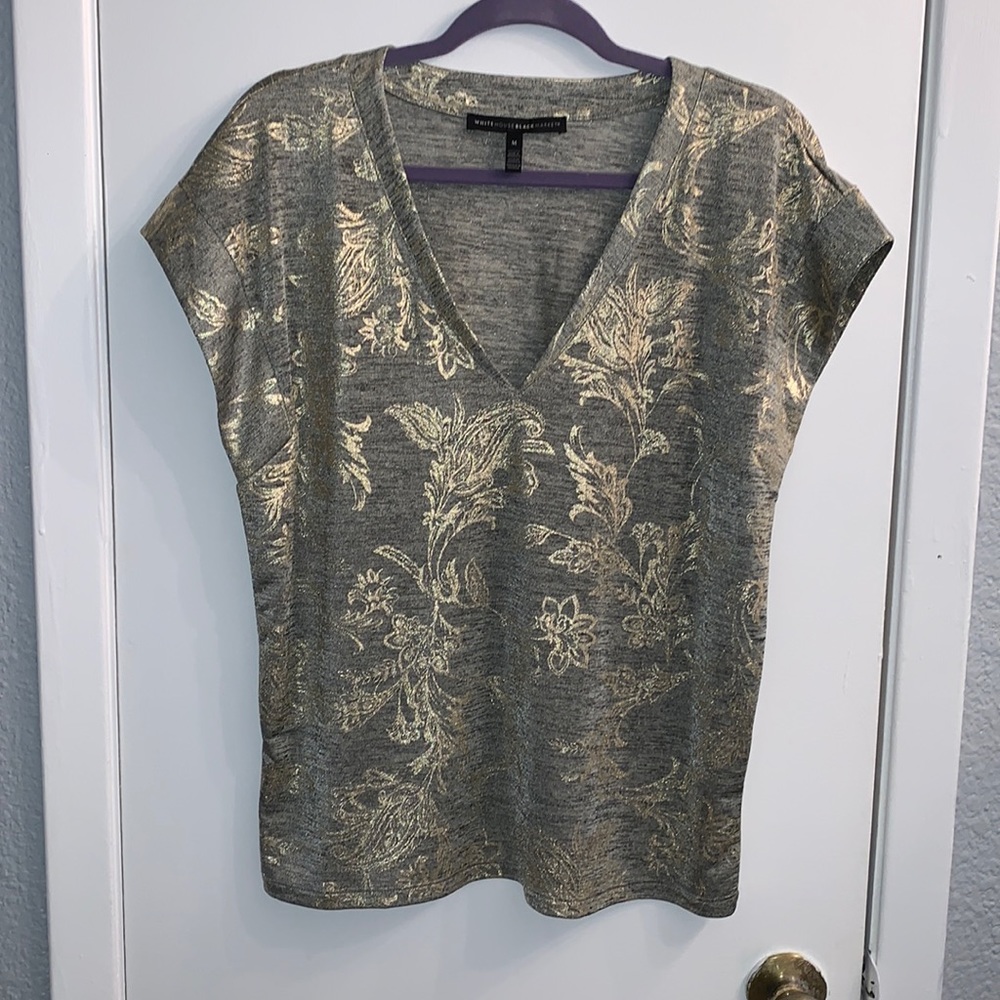 White House Black Market Metallic Blouse